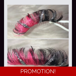 Hot pink with silver