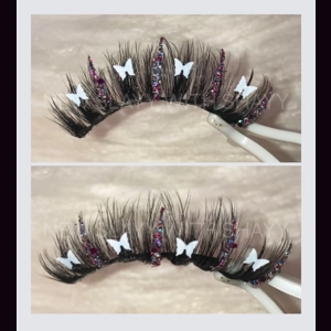 Dark purple white butterfly