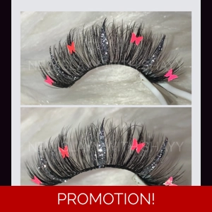 HOT PINK AND SILVER BUTTERFLY