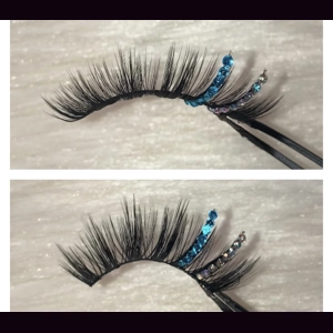 Baby blue and silver rhinestone