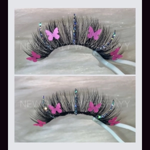 DISCO SILVER & HOT PINK BUTTERFLY