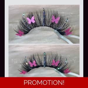 DISCO SILVER & HOT PINK BUTTERFLY