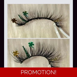 Natural gold and green glitter and clovers