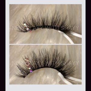 Natural rhinestone and silver glitter