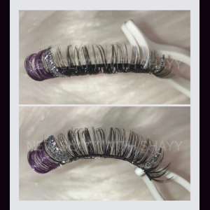 Curly purple and silver glitter