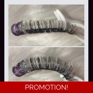 Curly purple and silver glitter