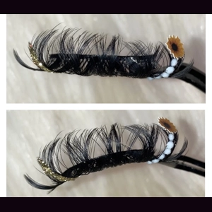 Gold and white rhinestone sunflower