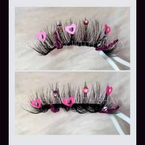 PINK GLITTER HEARTS & RHINESTONES