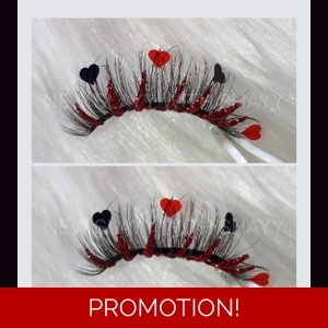 All red bottoms with black and red hearts