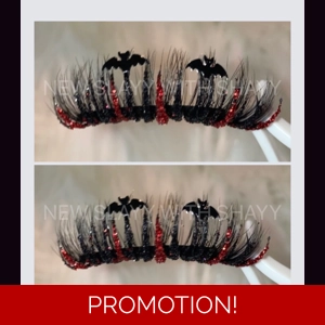 Black & red glitter batz