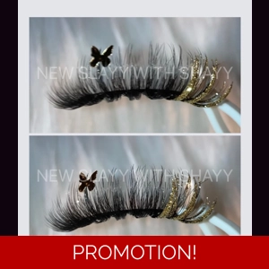 GOLD PEEK GLITTER WITH BUTTERFLY