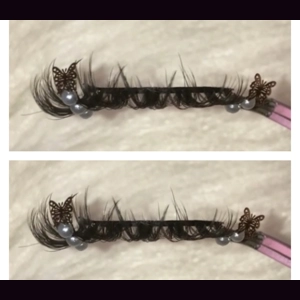 Gold butterfly and pearls