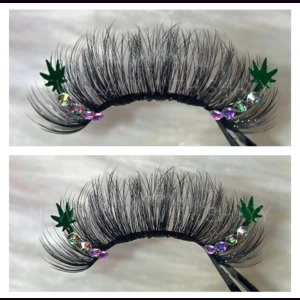 Green leaf rhinestone