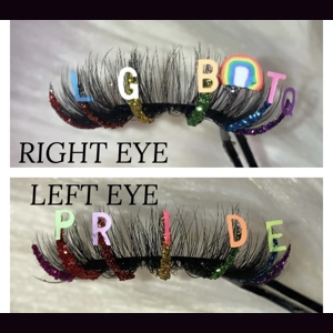 RAINBOW RIGHT EYE:LGBTQ - LEFT EYE: PRIDE