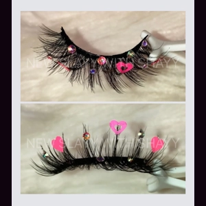 Pink hearts & rhinestones