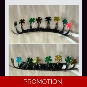 Curled green & gold 4 leaf clovers