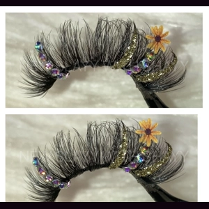 Gold rhinestone sunflower