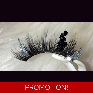 SILVER WITH BLACK CIRCLE GLITTER