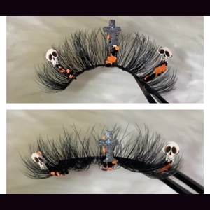 Orange & black skulls