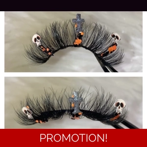 Orange & black skulls