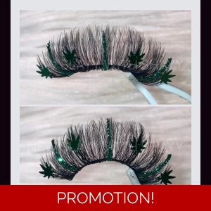 DARK GREEN GLITTER LEAFS