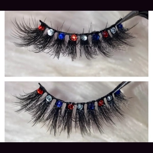 Red silver and blue rhinestone