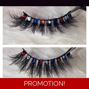 Red silver and blue rhinestone