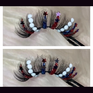 Red white & blue glitter and rhinestone stars