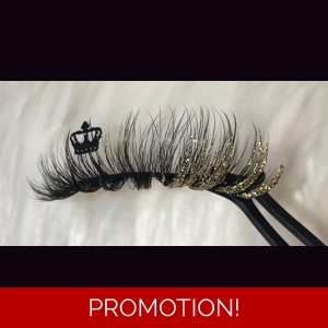 Gold glitter crown lashes