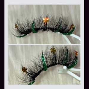 Green glitter gold clover