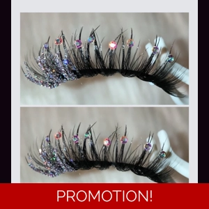 HALF PURPLE DISCO GLITTER WITH RHINESTONES