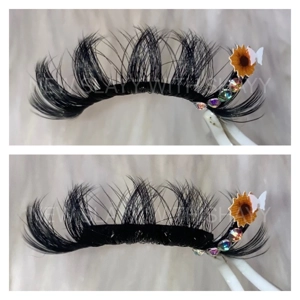 Luxury sunflower rhinestone butterfly