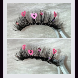 PINK HEART RHINESTONES