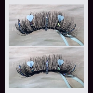 DISCO SILVER & WHITE HEART RHINESTONE