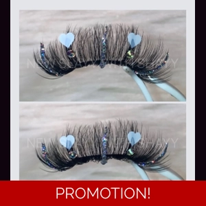 DISCO SILVER & WHITE HEART RHINESTONE