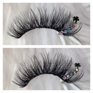 Rhinestone green lucky leaf