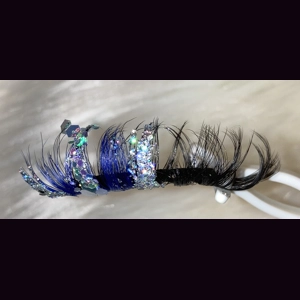 Royal blue lashes with sliver glitter