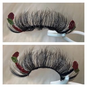 RED & BLACK GLITTER ROSE