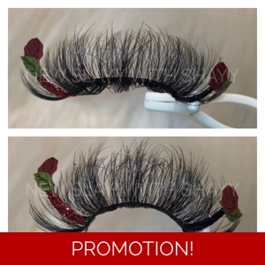 RED & BLACK GLITTER ROSE