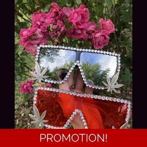 BLACK OR RED LEAF SUNGLASSES