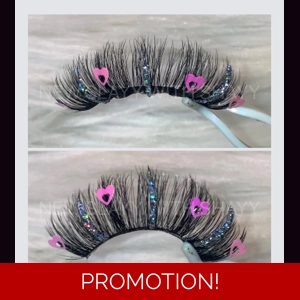 SILVER DISCO HOT PINK HEART