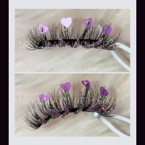 PURPLE GLITTER BOTTOM HEARTS