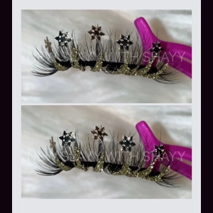 GOLD GLITTER SNOW FLAKES