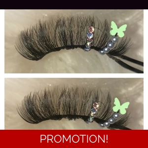 LIME GREEN BUTTERFLY WITH RHIENSTONES & PEARLS