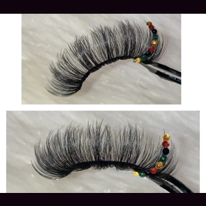 Red, yellow, green, black rhinestone