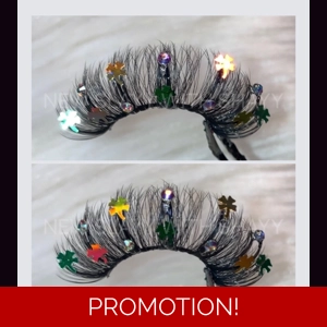 Rhinestone green and gold clover