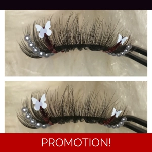 BURGUNDY GLITTER PEARLS & BUTTERFLIES