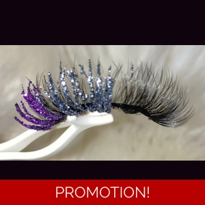 GREY AND PURPLE GLITTER LASHES