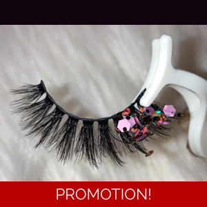 TEAL AND PURPLE GLITTER END LASHES