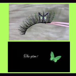 Glow in the dark- green butterfly glitter